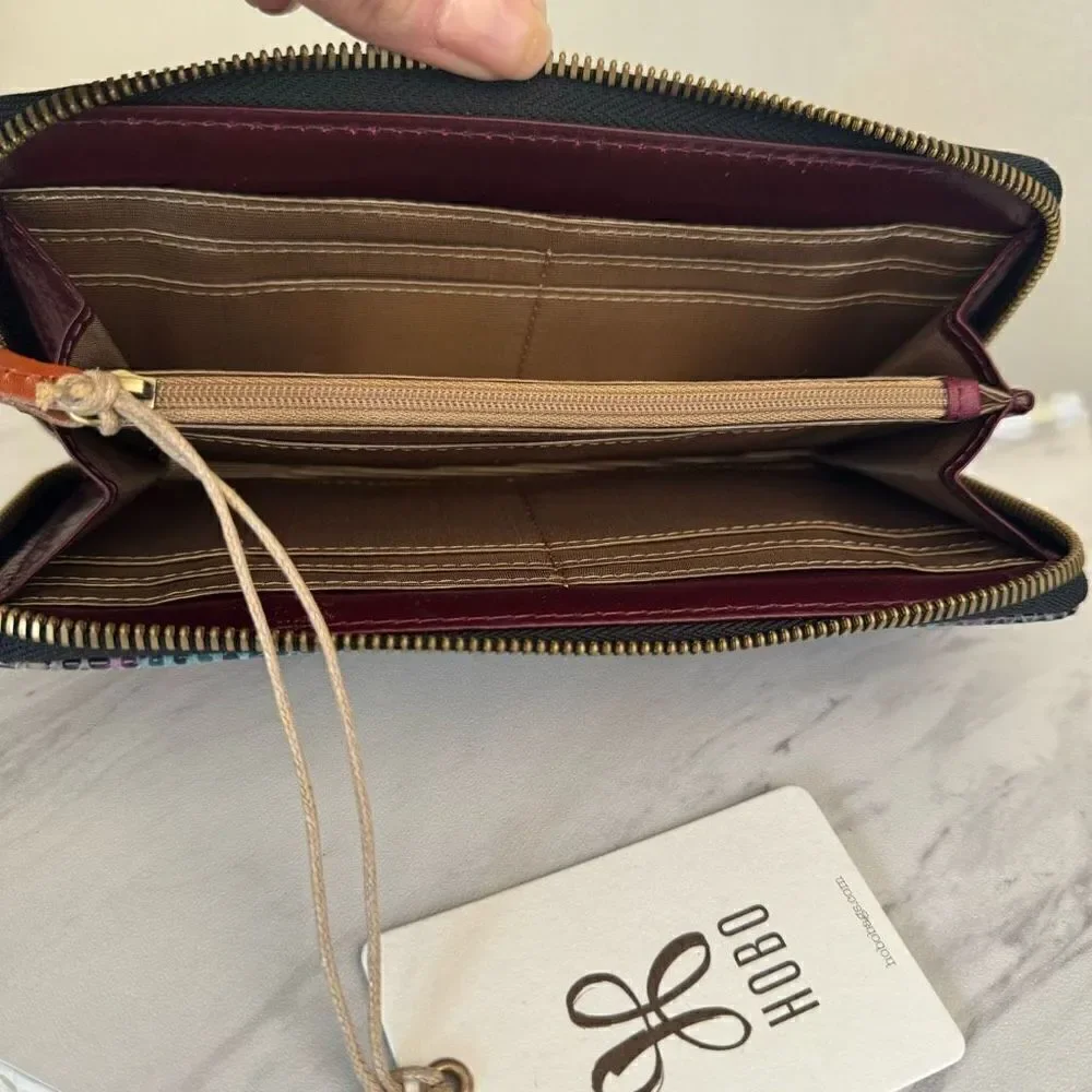 HOBO Max Large Zip Around Leather Continental Wallet, Organization, Mosaic, NWT‎